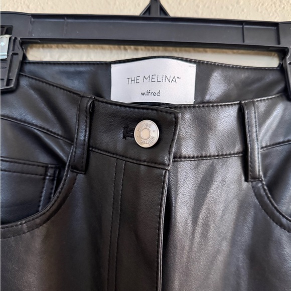 NWT | Wilfred x Aritzia | Melina Black Vegan Leather Pants - Size 2 - Picture 6 of 8